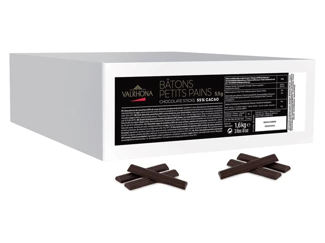 Bâtons De Chocolat (x 290) - Pour Pain Au Chocolat - 1,6 Kg - Valrhona 1 Bâtons De Chocolat (x 290) - Pour Pain Au Chocolat - 1,6 Kg - Valrhona