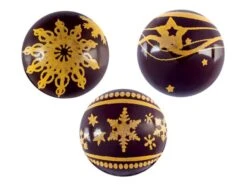Boule En Chocolat 3D (x 32) - Décor Flocon - Ø 2,8 Cm - Florensuc
