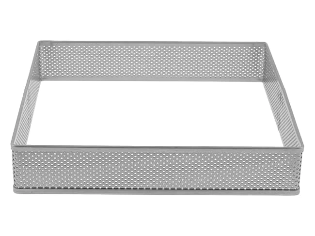 Carré à Tarte Perforé Inox - Ht 3,5 Cm - 14 X 14 Cm - Mallard Ferrière 1 Carré à Tarte Perforé Inox - Ht 3,5 Cm - 14 X 14 Cm - Mallard Ferrière