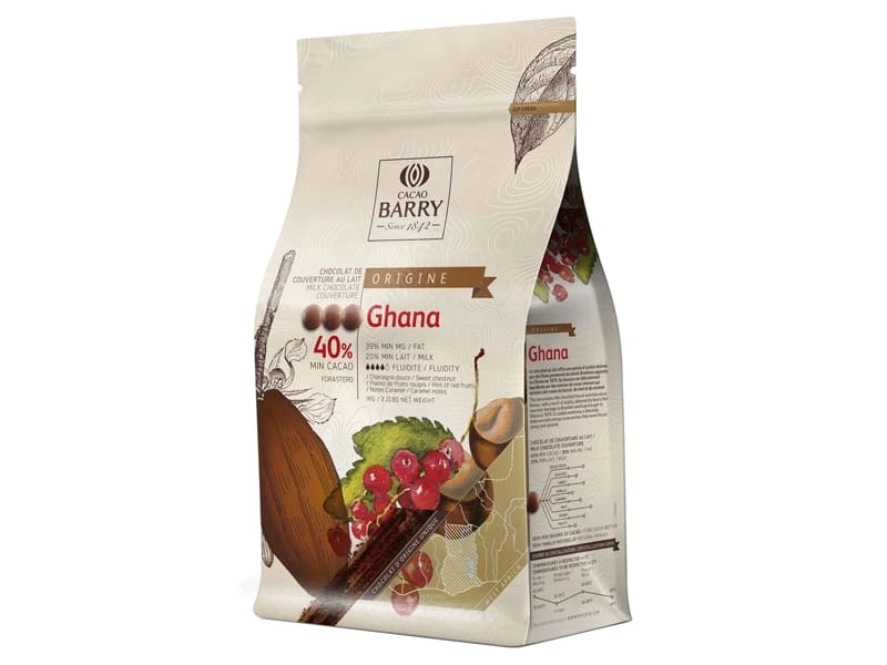 Chocolat Au Lait Ghana 40% - 1 Kg - Cacao Barry 1 Chocolat Au Lait Ghana 40% - 1 Kg - Cacao Barry