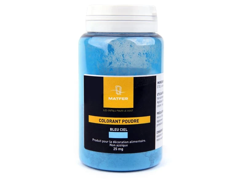 Colorant Alimentaire Bleu Ciel - Hydrosoluble - 25 G - Matfer 1 Colorant Alimentaire Bleu Ciel - Hydrosoluble - 25 G - Matfer
