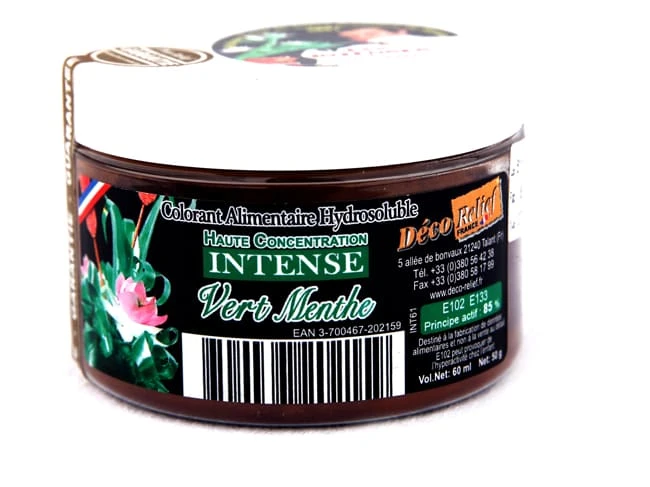 Colorant Alimentaire En Poudre Vert Menthe - Hydrosoluble - 50 G - Déco Relief 1 Colorant Alimentaire En Poudre Vert Menthe - Hydrosoluble - 50 G - Déco Relief