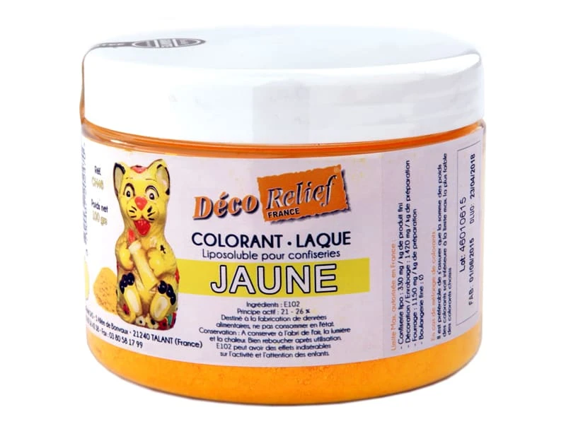 Colorant Liposoluble Jaune - 100 G - Déco Relief 1 Colorant Liposoluble Jaune - 100 G - Déco Relief