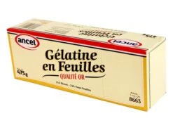 Feuilles De Gélatine Qualité Or 210 Bloom - Origine Porcine - 225 Feuilles - Ancel