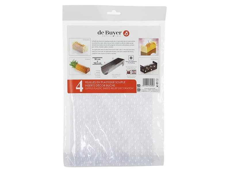 Feuilles Décor De Bûche (x 4) - 30 X 18,5 Cm - De Buyer 1 Feuilles Décor De Bûche (x 4) - 30 X 18,5 Cm - De Buyer