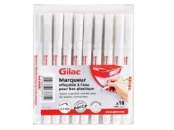 Marqueurs Noirs - Effaçables à L'eau - Lot De 10 - Gilac
