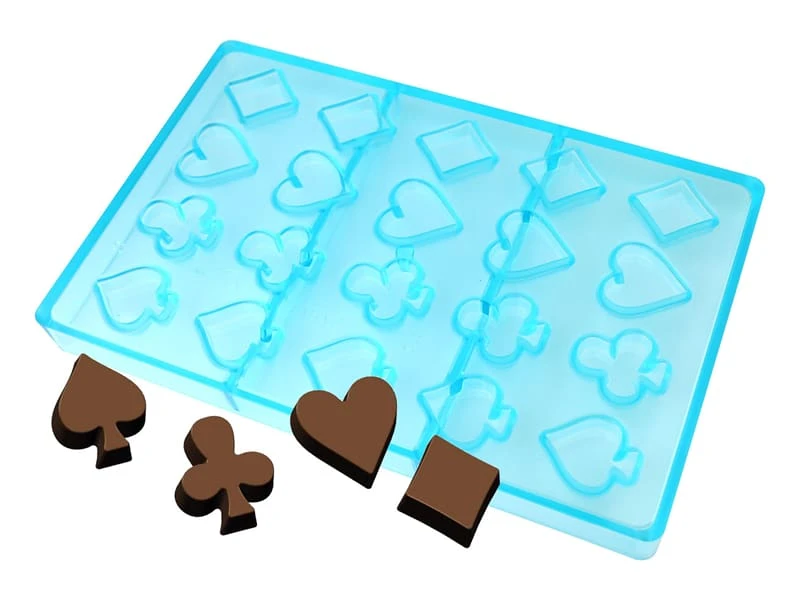 Moule Chocolat - Trèfle, Carreau, Pique, Coeur 1 Moule Chocolat - Trèfle, Carreau, Pique, Coeur