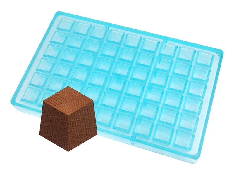 Moule Chocolat - Forme Cube Strié 1 Moule Chocolat - Forme Cube Strié