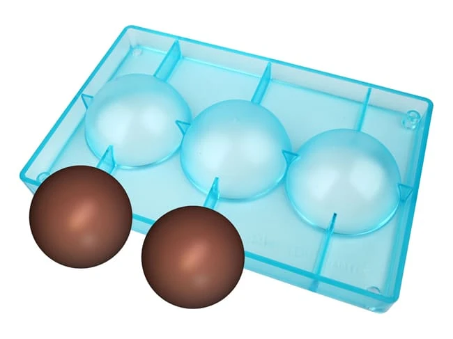 Moule Chocolat - Demi-sphère - Ø 8 Cm (3 Empreintes) 1 Moule Chocolat - Demi-sphère - Ø 8 Cm (3 Empreintes)