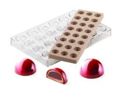 Moule Chocolat Avec Insert - 24 Demi-sphères - Ø 3,1 Cm - Silikomart