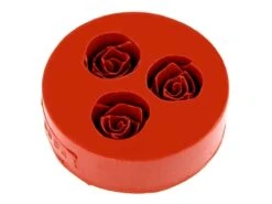Plaque En Silicone Pour Moulage - 3 Roses Ø 2 Cm - Déco Relief