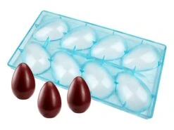 Moule Chocolat - Demi-oeuf Lisse - 8 Empreintes 10 X 6,7 Cm