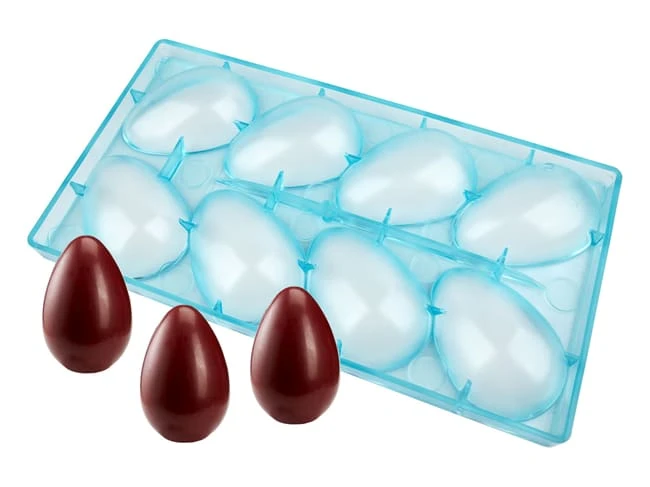 Moule Chocolat - Demi-oeuf Lisse - 8 Empreintes 10 X 6,7 Cm 1 Moule Chocolat - Demi-oeuf Lisse - 8 Empreintes 10 X 6,7 Cm