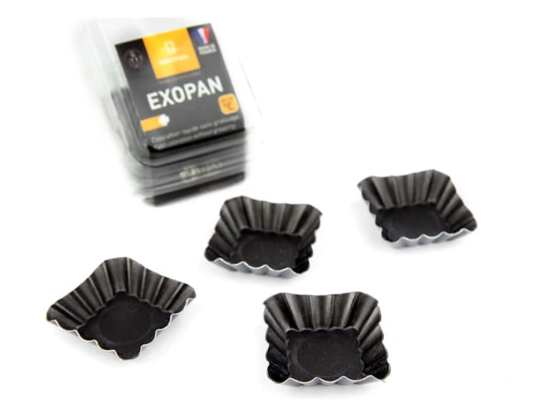 Petit Four Carré à Côtes (x 25) - Exopan® - 3,8 X 3,8 Cm - Matfer 1 Petit Four Carré à Côtes (x 25) - Exopan® - 3,8 X 3,8 Cm - Matfer