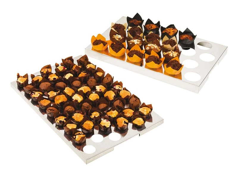 Plaque Inox De Calage Tulicups - 56 X 36 Cm - Ø 45 Mm (51 Alvéoles) - Matfer 1 Plaque Inox De Calage Tulicups - 56 X 36 Cm - Ø 45 Mm (51 Alvéoles) - Matfer