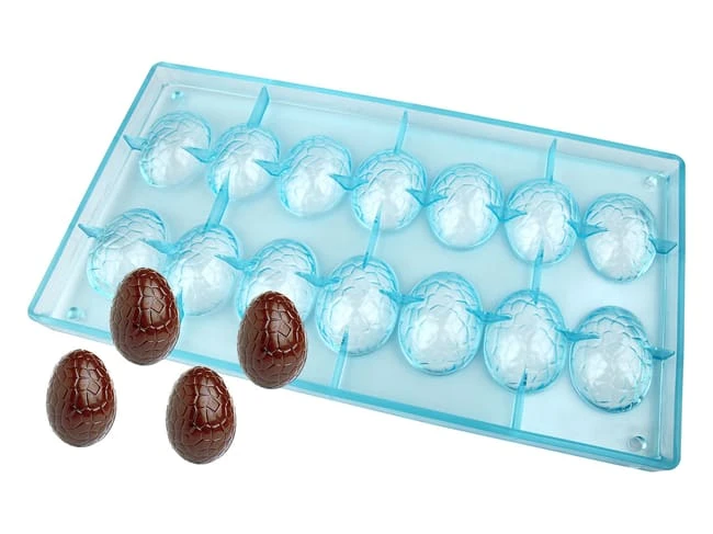 Moule Chocolat - Demi-oeuf Craquelé - 14 Empreintes 1 Moule Chocolat - Demi-oeuf Craquelé - 14 Empreintes