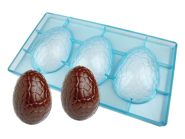 Moule Chocolat - Demi-oeuf Craquelé - 3 Empreintes 1 Moule Chocolat - Demi-oeuf Craquelé - 3 Empreintes